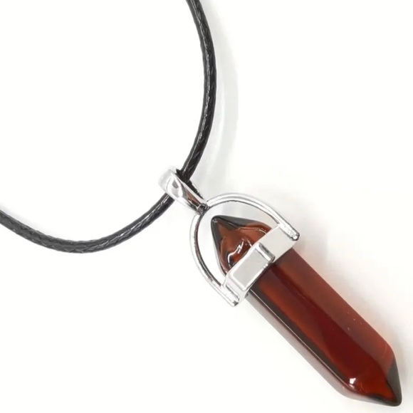 $25 Crystal Gemstone Necklace Pendant Bullet Head Energy Meditation. - Picture 3 of 4